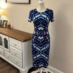 London Times short sleeved abstract print dress